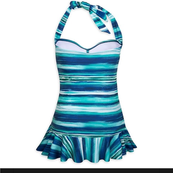 Disney Blue and White Skirted One Piece Swimwear with Ruffle Hem - Picture 2 of 12